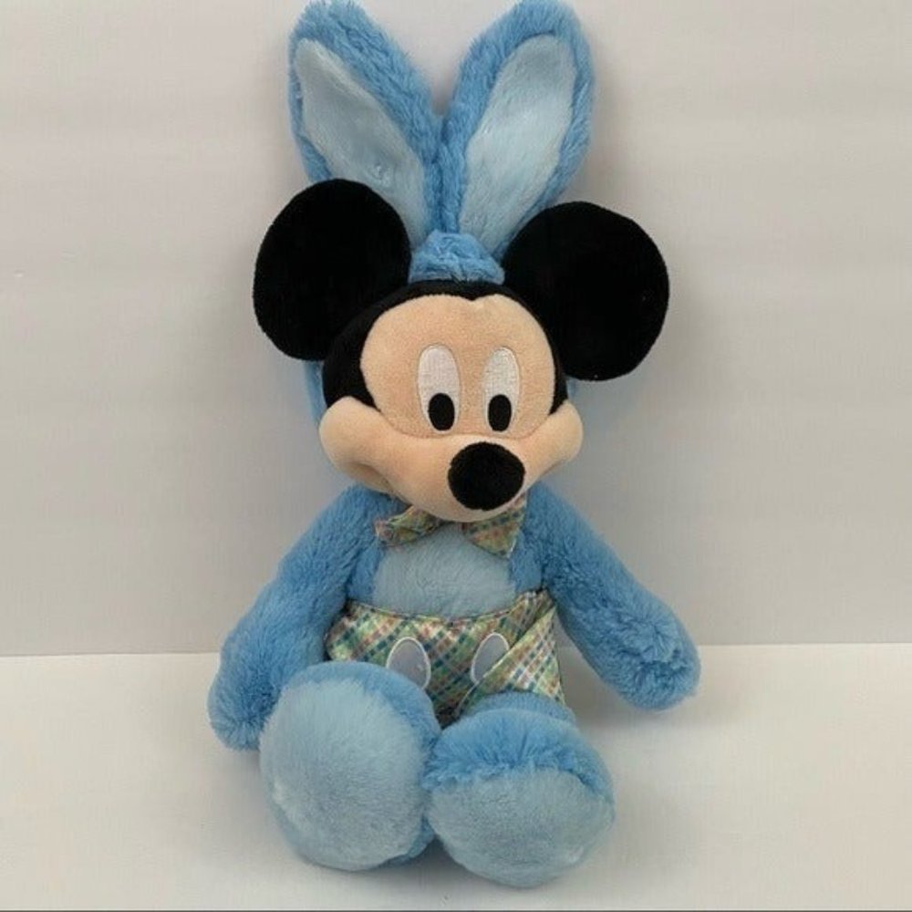 Disney Mickey Mouse Easter Bunny Blue Plush Stuffed Animal